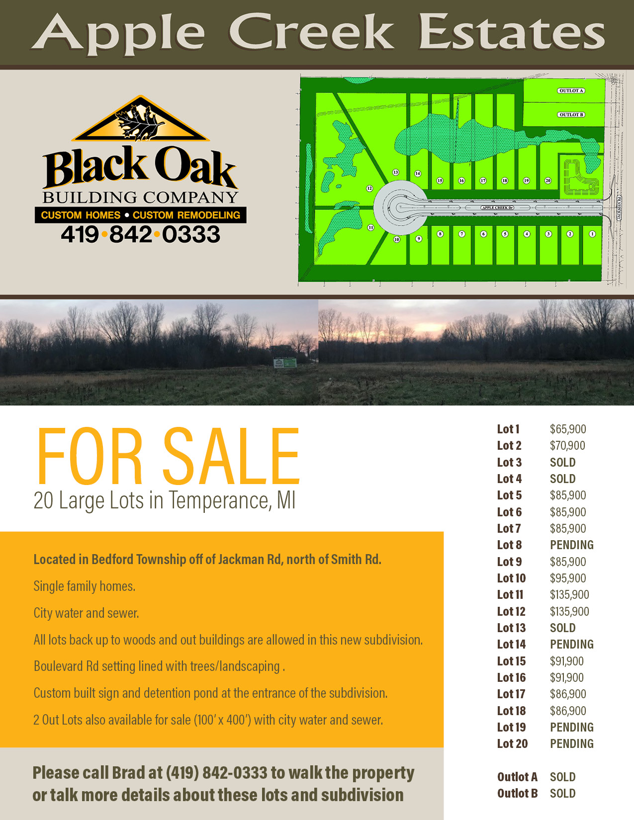Apple Creek Estates New Homes Black Oak Building Company Toledo, Ohio